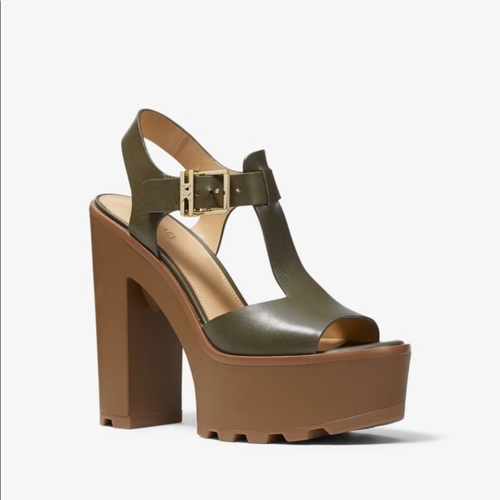 Michael Michael Kors Sinead Leather Platform Sandal Gem